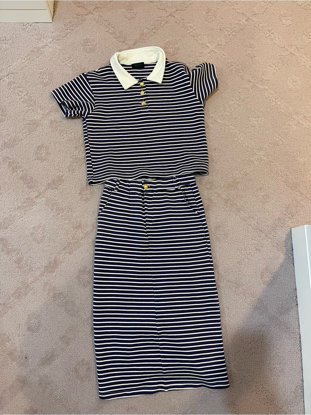 Striped Navy & White set